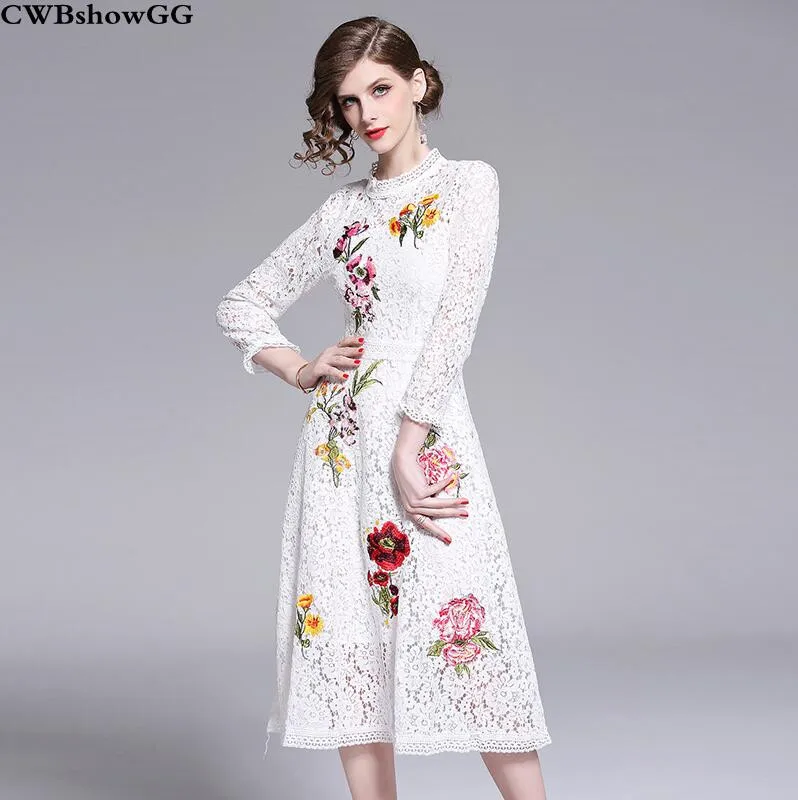 CWBshowGG New women's hollow out embroidered bodycon slim lace dress fashion round neck Korean women's tide midi vestidos dress
CWBshowGG New women's hollow out embroidered bodycon slim lace dress fashion round neck Korean women's tide midi vestidos dress