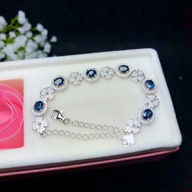 shilovem 925 silver sterling real Natural sapphire Bracelets fine Jewelry trendy party Christmas gift new 4*5mm bl0405088agl 
shilovem 925 silver sterling real Natural sapphire Bracelets fine Jewelry trendy party Christmas gift new 4*5mm bl0405088agl