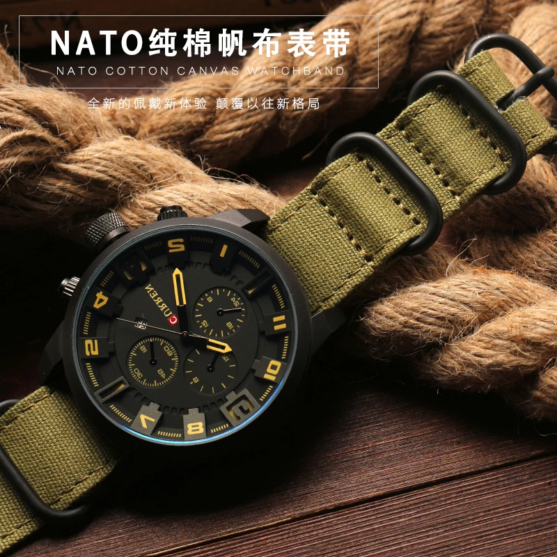 Ремешок для часов ZULU Nato из нейлоновой ткани сверхпрочный качественный браслет