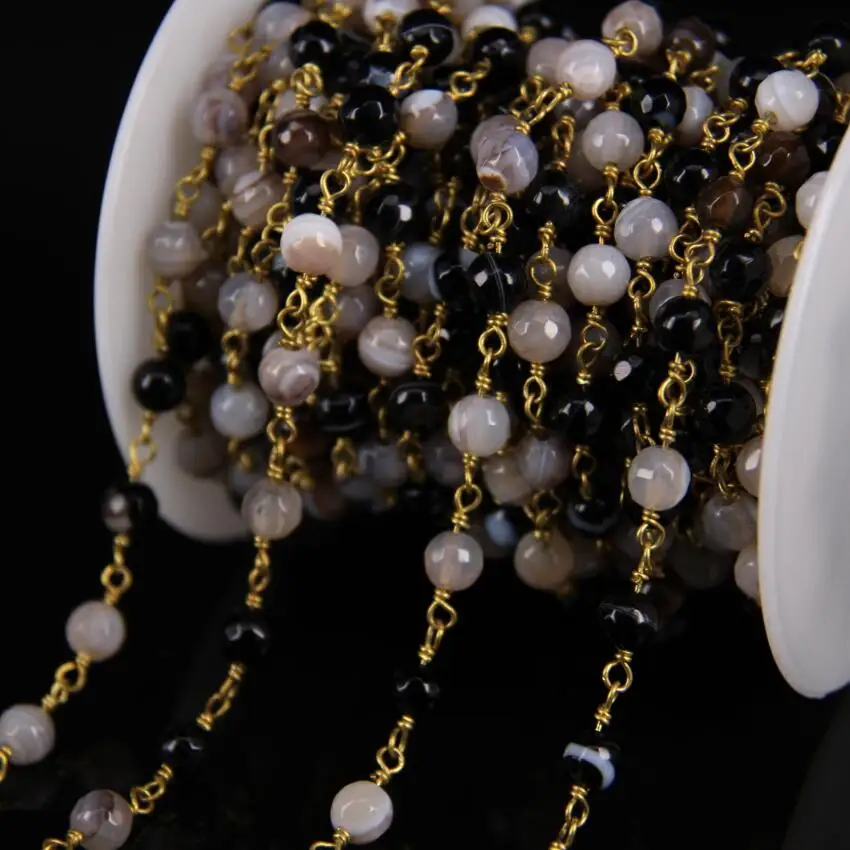 6mm Size,Natural Agates Faceted Round bead Chain,White Black Onyx Gems Link Brass Wire Wrapped Rosary Chain
6mm Size,Natural Agates Faceted Round bead Chain,White Black Onyx Gems Link Brass Wire Wrapped Rosary Chain