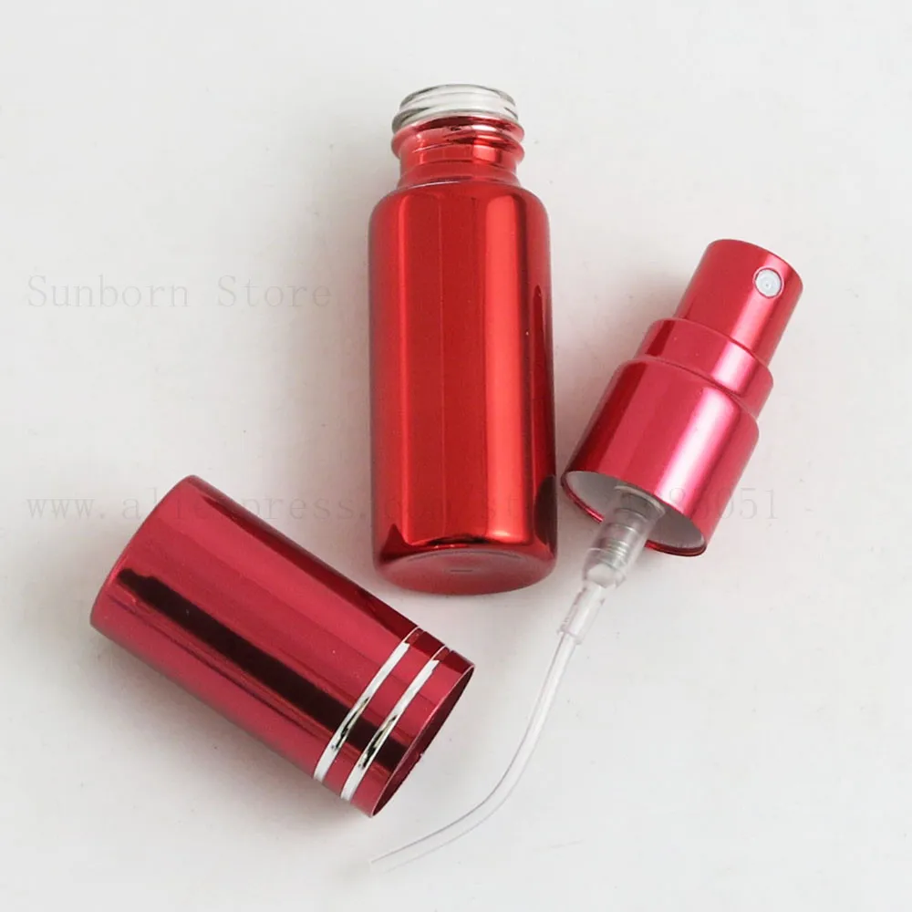 24pcs /lot 5ml UV Small Refillable Perfume Bottle Blue Red Glass Fragrance Atomizer 1/6oz Mist spray Liquid Container | Красота и