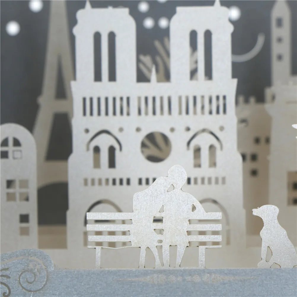 Открытки с Рождеством Парижа ручной работы открытки лазерным разрезом винтажные