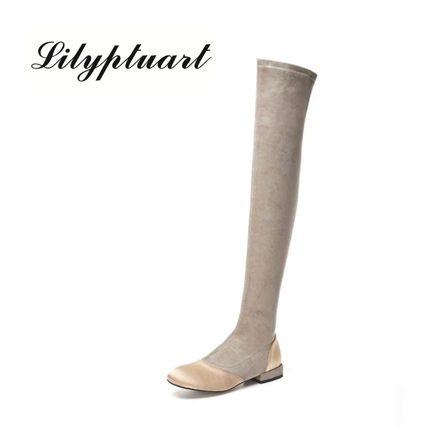 2019 European and American style stretch cloth set foot fashion boots square head low low heel knee winter boots women
2019 European and American style stretch cloth set foot fashion boots square head low low heel knee winter boots women