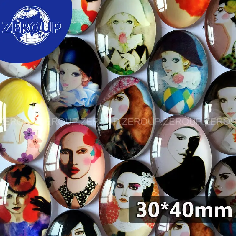 ZEROUP 30*40mm oval glass cabochon girls pictures mixed pattern fit cameo base setting for jewelry flatback 10pcs/lot TP-024
ZEROUP 30*40mm oval glass cabochon girls pictures mixed pattern fit cameo base setting for jewelry flatback 10pcs/lot TP-024