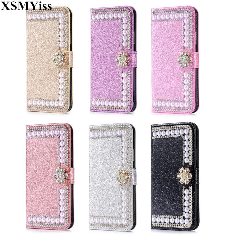 Bling Crystal Diamonds Pearls PU Leather Flip Slots Stand Wallet Case Cover For Samsung S6 S7 edge S8 S9 S10 Lite Plus Note 8 9
Bling Crystal Diamonds Pearls PU Leather Flip Slots Stand Wallet Case Cover For Samsung S6 S7 edge S8 S9 S10 Lite Plus Note 8 9