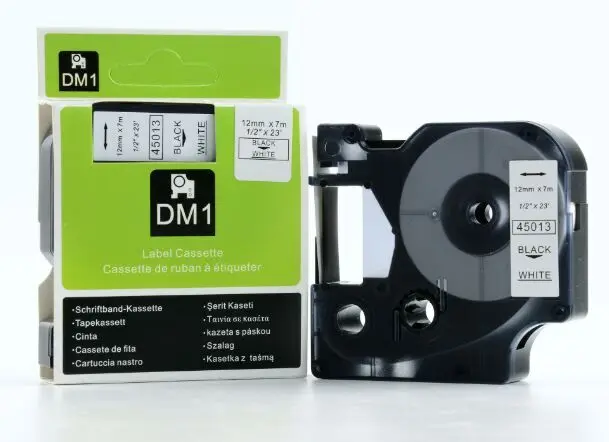 12mm*7m Tapes Compatible For Dymo D1 Label Makers Black on White 45013 Adhesive Cartridge Cassette Printer Ribbons
12mm*7m Tapes Compatible For Dymo D1 Label Makers Black on White 45013 Adhesive Cartridge Cassette Printer Ribbons
