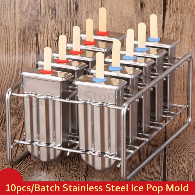 Popsicle Molds Ice Cream Mold Maker Kitchen DIY Stainless Steel Tools 10pcs/Batch | Бытовая техника