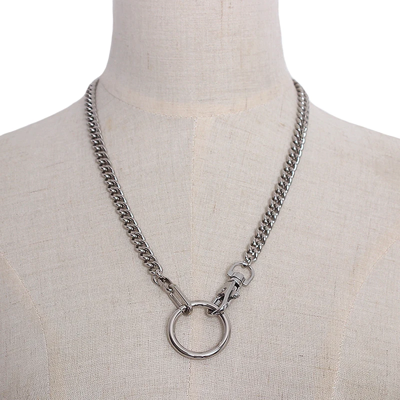 New Men's Cool Handmade Chain Choker Necklace for Women Men Girls Punk Gothic Metal Collar big O Round | Украшения и