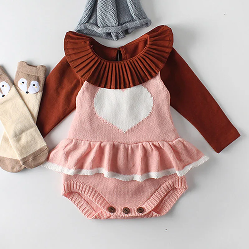 Newborn Girl Romper Knitted Ruffles Infant Heart Printed Jumpsuit sleeveless Overalls Baby Rompers For Girls Toddler Clothes
Newborn Girl Romper Knitted Ruffles Infant Heart Printed Jumpsuit sleeveless Overalls Baby Rompers For Girls Toddler Clothes