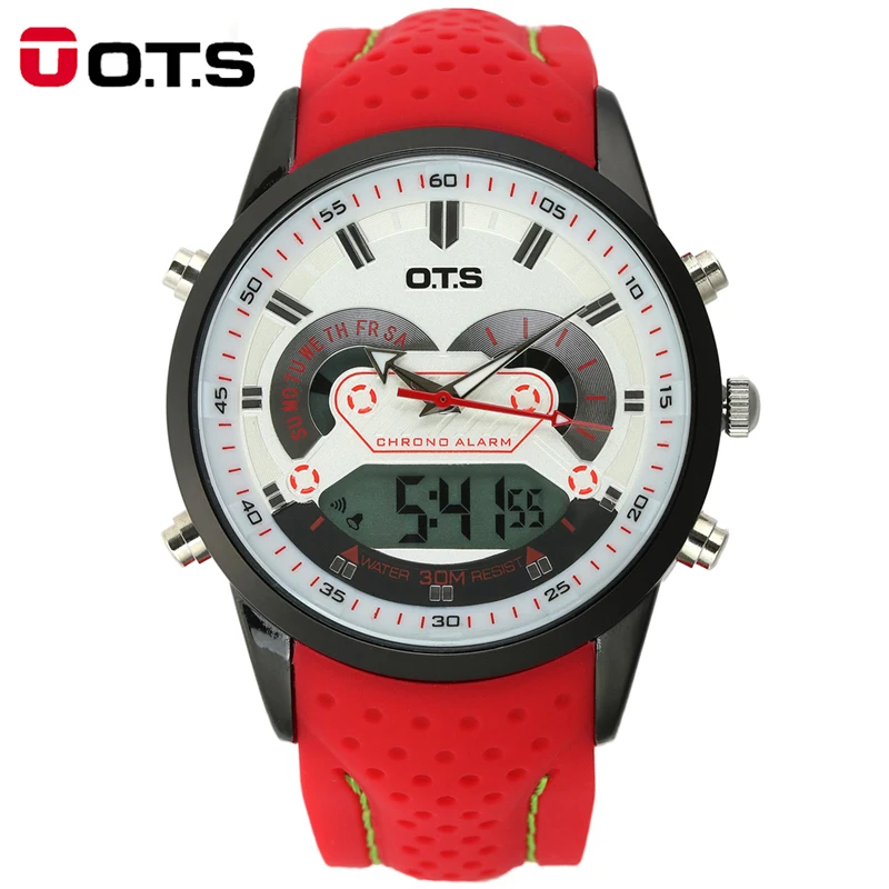 2016 Мужские кварцевые цифровые часы мужские спортивные Relogio Masculino O.T.S Shock Relojes