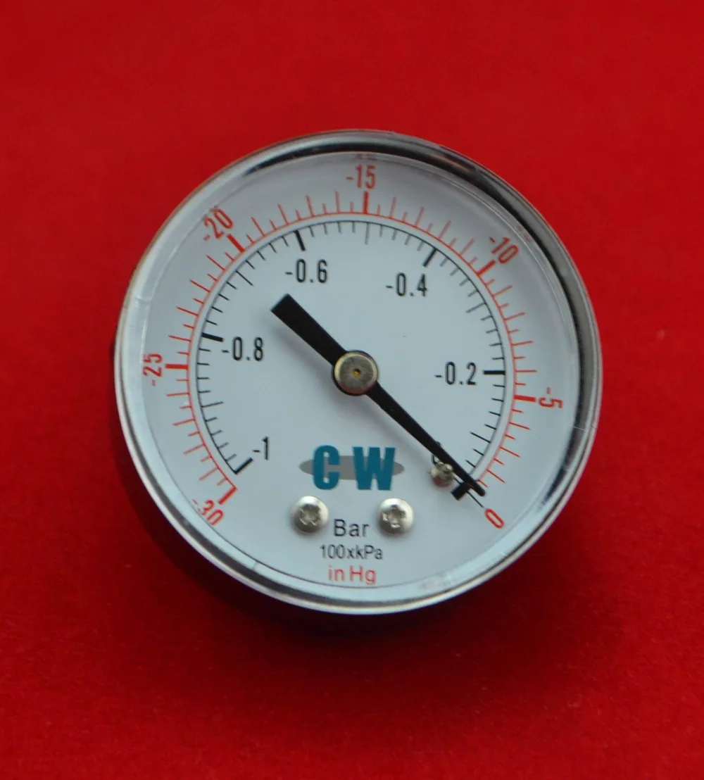 2" 50mm brass vacuum -1bar,-0.1Mpa, pressure gauge ,vacuum 30 inHg,760mmHg manometer ,PT1/4" thread
2" 50mm brass vacuum -1bar,-0.1Mpa, pressure gauge ,vacuum 30 inHg,760mmHg manometer ,PT1/4" thread