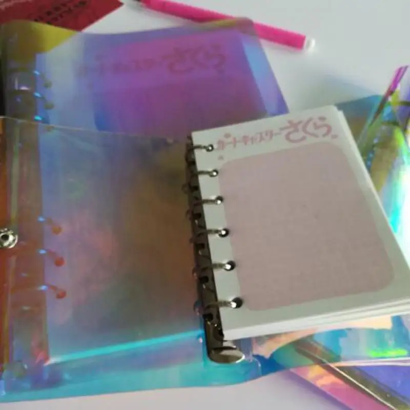 A5 Pvc Rainbow Laser Binder Transparent Notebook Diary Cover Glitter Loose Leaf Note Book Planner Clip Office Supplies
A5 Pvc Rainbow Laser Binder Transparent Notebook Diary Cover Glitter Loose Leaf Note Book Planner Clip Office Supplies
