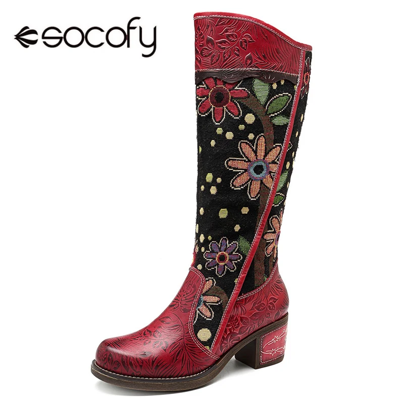 Socofy Vintage Patchwork Western Cowboy Boots Women Shoes Bohemian Genuine Leather Shoes Woman Mid-calf Boots Autumn Botas Mujer
Socofy Vintage Patchwork Western Cowboy Boots Women Shoes Bohemian Genuine Leather Shoes Woman Mid-calf Boots Autumn Botas Mujer
