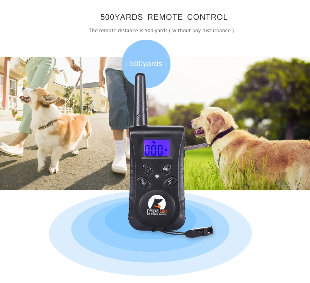 500M Remote Electric Shock Collar Vibration Rechargeable Rainproof Pet Remote Dog Training Shock Collar With LCD Display
500M Remote Electric Shock Collar Vibration Rechargeable Rainproof Pet Remote Dog Training Shock Collar With LCD Display