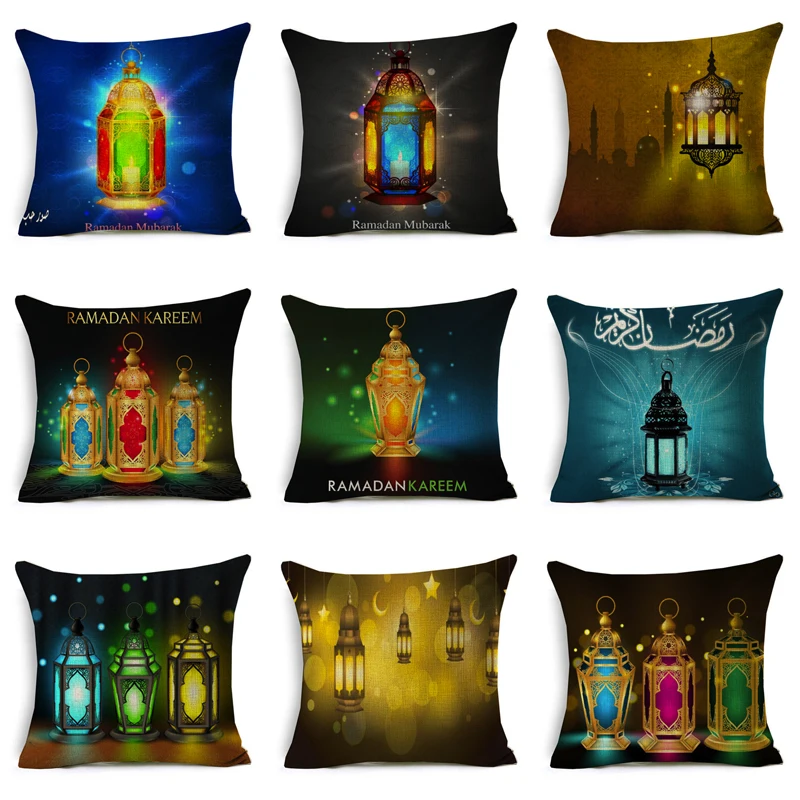 2019 Ramadan Kareem Lantern Pillow Cover Islamic Fantastic Colorful Lights Art Cushion Covers Decorative Beige Linen Pillow Case
2019 Ramadan Kareem Lantern Pillow Cover Islamic Fantastic Colorful Lights Art Cushion Covers Decorative Beige Linen Pillow Case