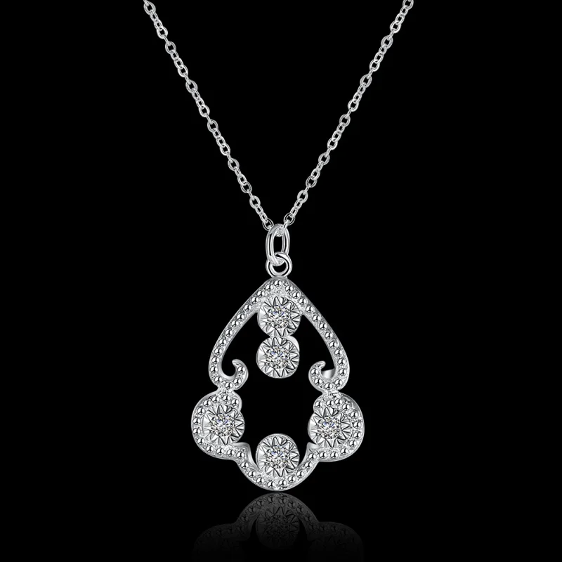 Trendy Silver Color White Cubic Zirconia Jewellry Women's Necklace Pendant Charm Pendant AP2055
Trendy Silver Color White Cubic Zirconia Jewellry Women's Necklace Pendant Charm Pendant AP2055