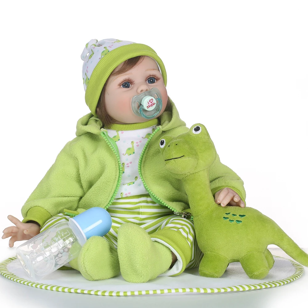 2018 New 22" Realistic Bebe Reborn Doll Reborn Babies Silicone Lifelike Baby Dolls wiht Green plush toys for Kids Birthday Gift
2018 New 22" Realistic Bebe Reborn Doll Reborn Babies Silicone Lifelike Baby Dolls wiht Green plush toys for Kids Birthday Gift