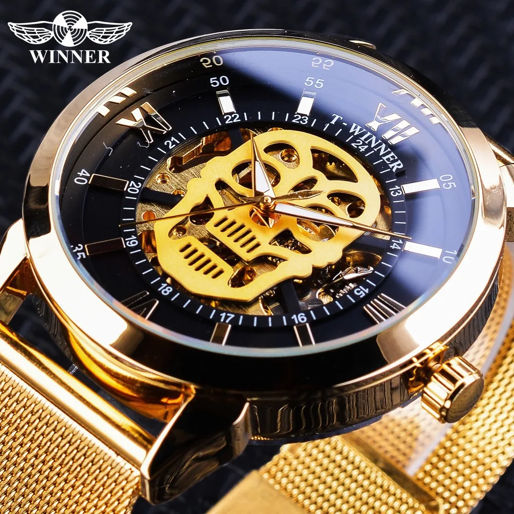 Fashion Winner Top Brand Ultra Thin Luxury Golden Men Mechanical Watches Mesh Strap Skeleton Dial Classic Business Wristwatch
Fashion Winner Top Brand Ultra Thin Luxury Golden Men Mechanical Watches Mesh Strap Skeleton Dial Classic Business Wristwatch