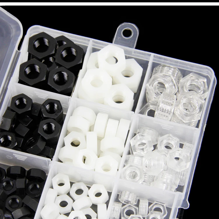 free shipping one set 300pcs Nylon Plastic Black White Clear Acrylic Hex Nut Nut Set M3M4M5M6M8
free shipping one set 300pcs Nylon Plastic Black White Clear Acrylic Hex Nut Nut Set M3M4M5M6M8