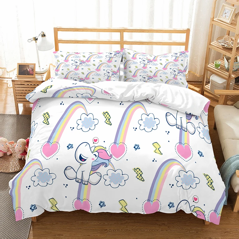 Yi Chu Xin Cartoon Bedding sets single /twin 3d Unicorn print Duvet Cover Se full size bed set
Yi Chu Xin Cartoon Bedding sets single /twin 3d Unicorn print Duvet Cover Se full size bed set