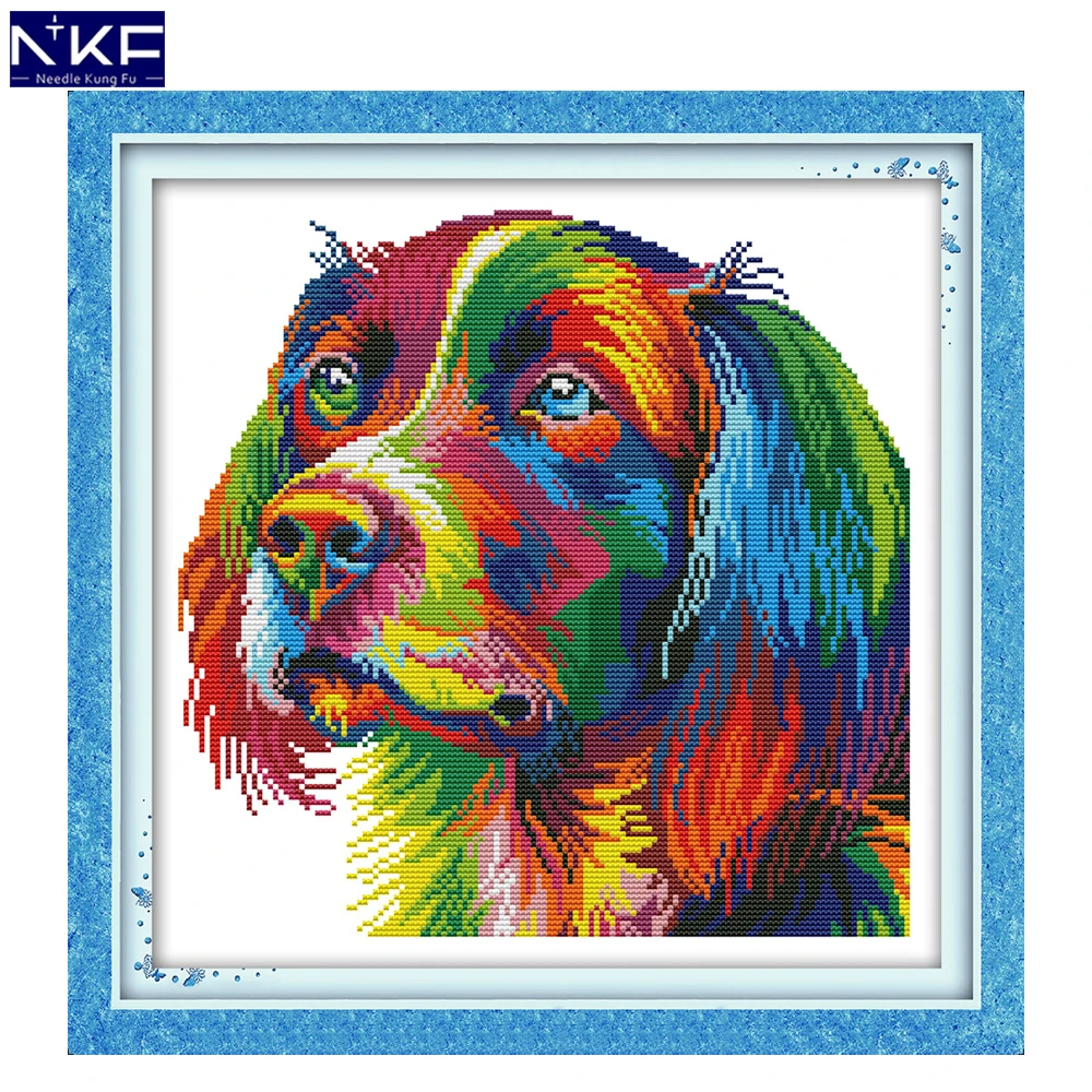 NKF Rainbow Dog Animal Cross Stitch Handmade Needlework 11 14ct Print Cross-Stitch Embroidery Kit Cross Stitch for Home Decor
NKF Rainbow Dog Animal Cross Stitch Handmade Needlework 11 14ct Print Cross-Stitch Embroidery Kit Cross Stitch for Home Decor