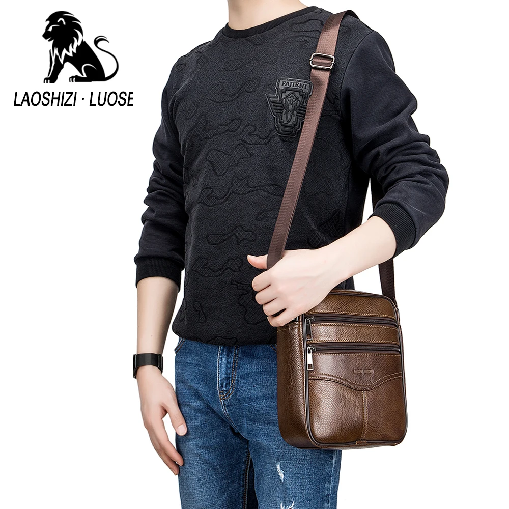 LAOSHIZI Double Zipper Shoulder Bag Genuine Leather Male Large Capacity Crossboday Bag Business Bag For Male Fits Tablet
LAOSHIZI Double Zipper Shoulder Bag Genuine Leather Male Large Capacity Crossboday Bag Business Bag For Male Fits Tablet