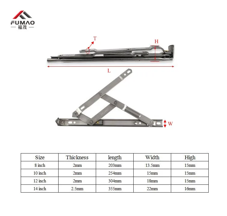 FUMAO Adjustable 12 Inch Wind Brace Stainless Steel Window Casement stay Window Limiter Window Strut
FUMAO Adjustable 12 Inch Wind Brace Stainless Steel Window Casement stay Window Limiter Window Strut