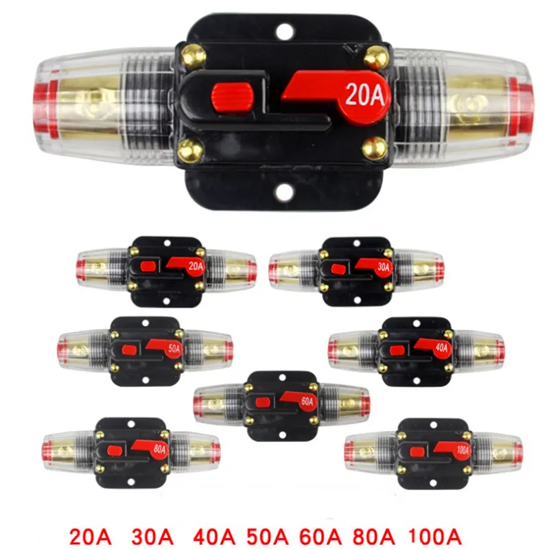 Reset Automatic Circuit breker12V-24V 20A 30A 40A 50A 60A 80A 100A DC Stereo Audio Breaker Reset Fuse Inverter for car motor
Reset Automatic Circuit breker12V-24V 20A 30A 40A 50A 60A 80A 100A DC Stereo Audio Breaker Reset Fuse Inverter for car motor