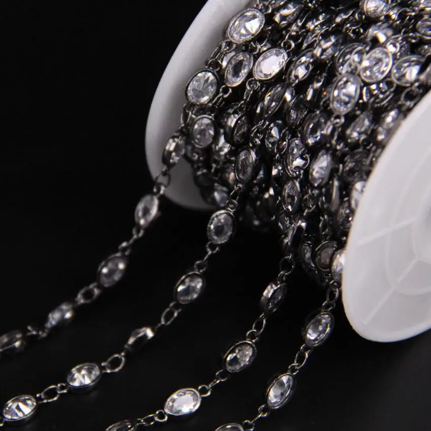 4x6mm,Faceted Oval Cubic Zircon Rosary Chain,White CZ Cut Flat Bead Gun Black Chain,Charms Bracelet Earrings Necklace
4x6mm,Faceted Oval Cubic Zircon Rosary Chain,White CZ Cut Flat Bead Gun Black Chain,Charms Bracelet Earrings Necklace