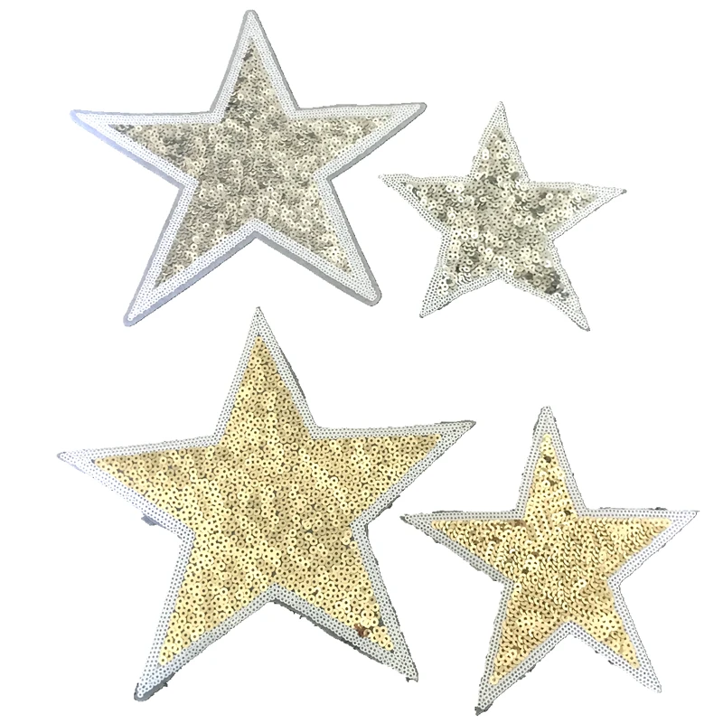 2pcs/lot Gold/Silver Star Patches for Clothes DIY Garment Accessories Iron/Sew on Sequined Appliques Sequins STAR Patch Large
2pcs/lot Gold/Silver Star Patches for Clothes DIY Garment Accessories Iron/Sew on Sequined Appliques Sequins STAR Patch Large