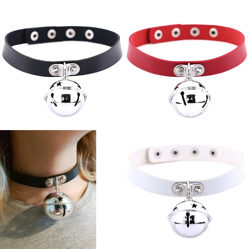 2021 Black Goth choker necklace for women punk leather with bell statement chocker fashion Collar jewelry Street dance wholesale
2021 Black Goth choker necklace for women punk leather with bell statement chocker fashion Collar jewelry Street dance wholesale
