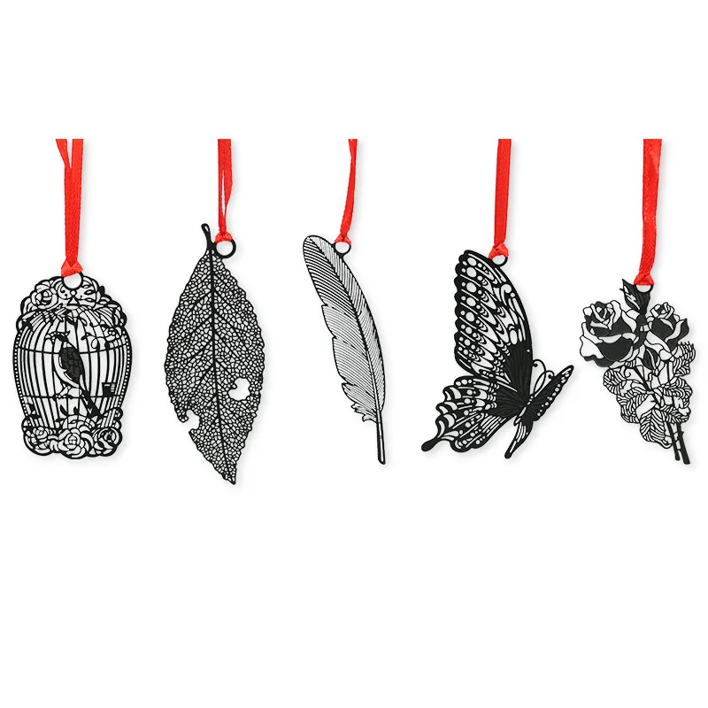 5 pcs Black feather metal bookmark set Vintage Leaf Flower Butterfly bookmarks gift Office School supplies segnalibro F521
5 pcs Black feather metal bookmark set Vintage Leaf Flower Butterfly bookmarks gift Office School supplies segnalibro F521
