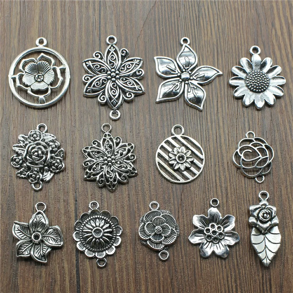 10pcs Charms Flower Antique Silver Color Flower Pendant Charms Flower Charms For Jewelry Making
10pcs Charms Flower Antique Silver Color Flower Pendant Charms Flower Charms For Jewelry Making