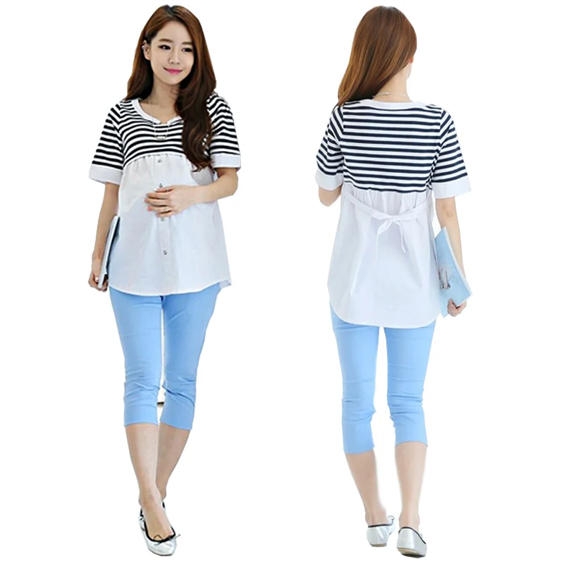 Sunbaby maternity dresses Full-cotton striped patchwork dress for breastfeeding pregnant women T0418
Sunbaby maternity dresses Full-cotton striped patchwork dress for breastfeeding pregnant women T0418