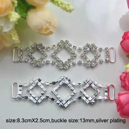 (S0626) 10pcs/lot,13mm inner bar rhinestone connectors for hear jewelry,silver plating,outer size:83mmx25mm
(S0626) 10pcs/lot,13mm inner bar rhinestone connectors for hear jewelry,silver plating,outer size:83mmx25mm