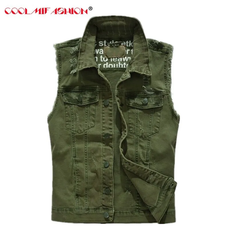 Luxury Men's Denim Vest Fashion Slim Fit Sleeveless Green Vests Casual Hole Cowboy Waistcoat chalecos para hombre Brand Clothing
Luxury Men's Denim Vest Fashion Slim Fit Sleeveless Green Vests Casual Hole Cowboy Waistcoat chalecos para hombre Brand Clothing