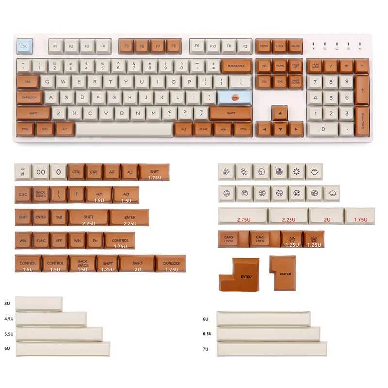 Исследуйте Mars keycap XDA профиль PBT Материал краситель-субкровать 165 клавиш для mx