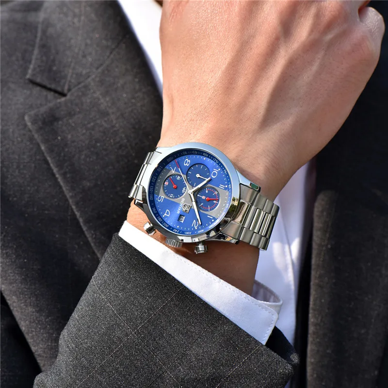 BENYAR New Business Chronograph Sports Watches Men Stainless Steel Strap Top Brand Military Quartz Watch Clock Relogio Masculino
BENYAR New Business Chronograph Sports Watches Men Stainless Steel Strap Top Brand Military Quartz Watch Clock Relogio Masculino
