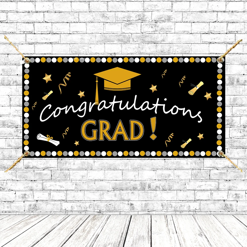 Graduation Banner Congratulations GRAD Background Graduation Party Celebration Signs Banners Backdrop Cheap Poster With Grommets
Graduation Banner Congratulations GRAD Background Graduation Party Celebration Signs Banners Backdrop Cheap Poster With Grommets