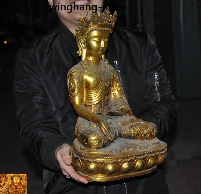 wedding decoration 18"Old Tibetan Buddhism bronze Gilt Maitreya Bodhisattva Guan Yin Buddha Statue New Year
wedding decoration 18"Old Tibetan Buddhism bronze Gilt Maitreya Bodhisattva Guan Yin Buddha Statue New Year
