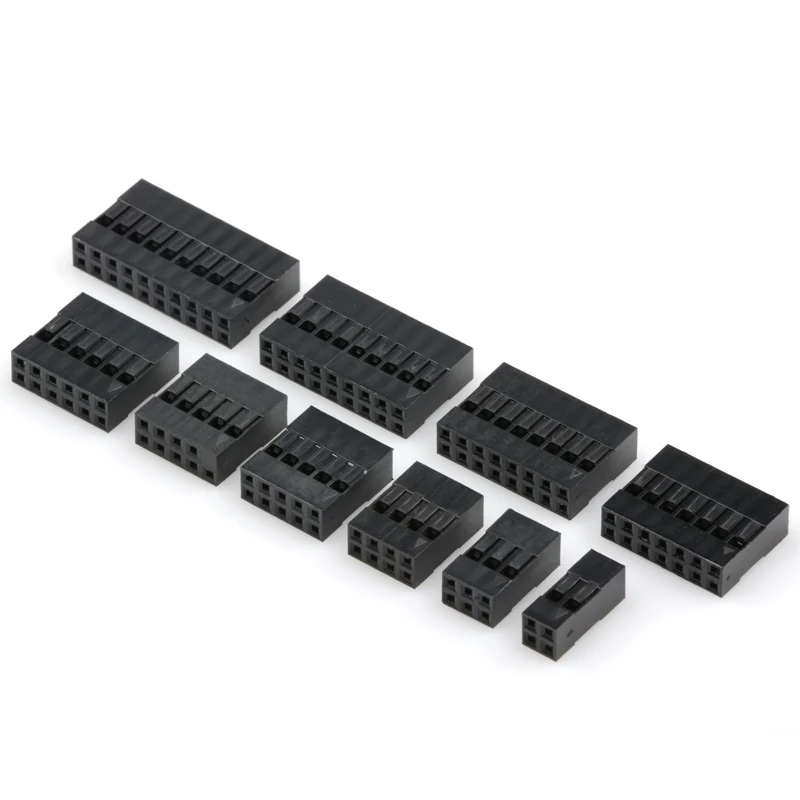 100Pcs 2.54mm Dupont Connector 2.54mm Double Row Plastic Shell Plug 1P 2P 3P 4P 5P 6P 7P 8P 9P 10P
100Pcs 2.54mm Dupont Connector 2.54mm Double Row Plastic Shell Plug 1P 2P 3P 4P 5P 6P 7P 8P 9P 10P
