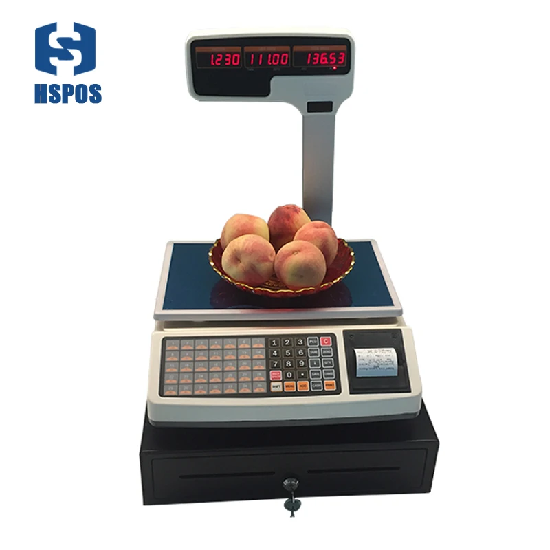 

weighing scale1000 PLUs support thermal receipt printing with RJ11 port cash drawer together special for pos register system