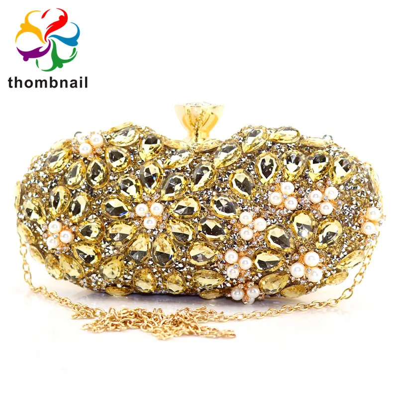 GOLD Diamond Flower Clutch Minaudiere Women Crystal Evening Bags Wedding Cocktail Party Purses and Handbags
GOLD Diamond Flower Clutch Minaudiere Women Crystal Evening Bags Wedding Cocktail Party Purses and Handbags