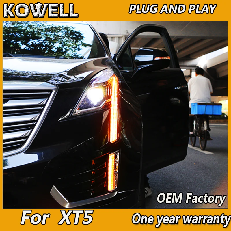 

Стайлинг автомобиля KOWELL для Cadillac XT5 фары 2016-2018 XT5-L светодиодный ные фары ДХО светодиодные линзы дальний и ближний свет Противотуманные фары