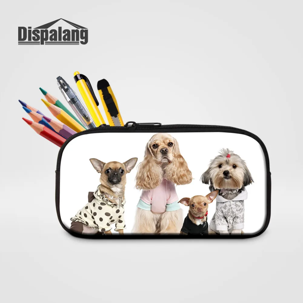 Фото Dispalang Женская дорожная косметичка симпатичная сумка карандаш для собак школьные