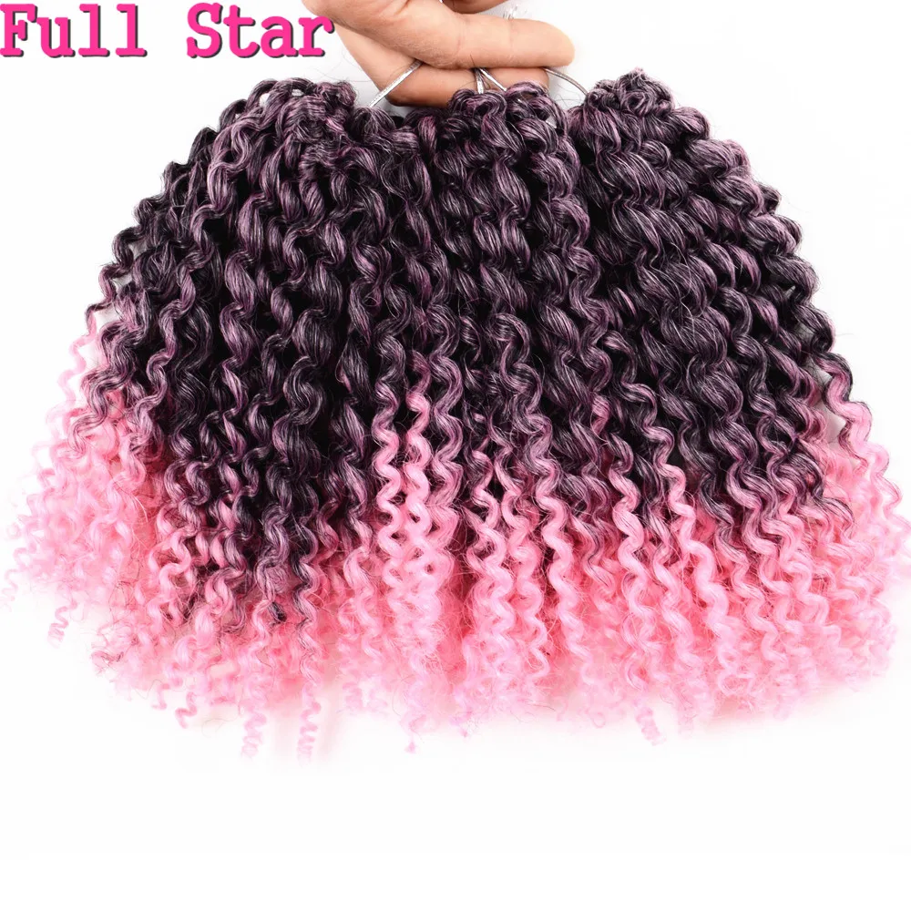 Full Star 8" 3Pcs/set 90g Crochet Marlybob Synthetic hair Braids Ombre Pink hair High Tmeperature Fiber Crochet Hair Extension
Full Star 8" 3Pcs/set 90g Crochet Marlybob Synthetic hair Braids Ombre Pink hair High Tmeperature Fiber Crochet Hair Extension