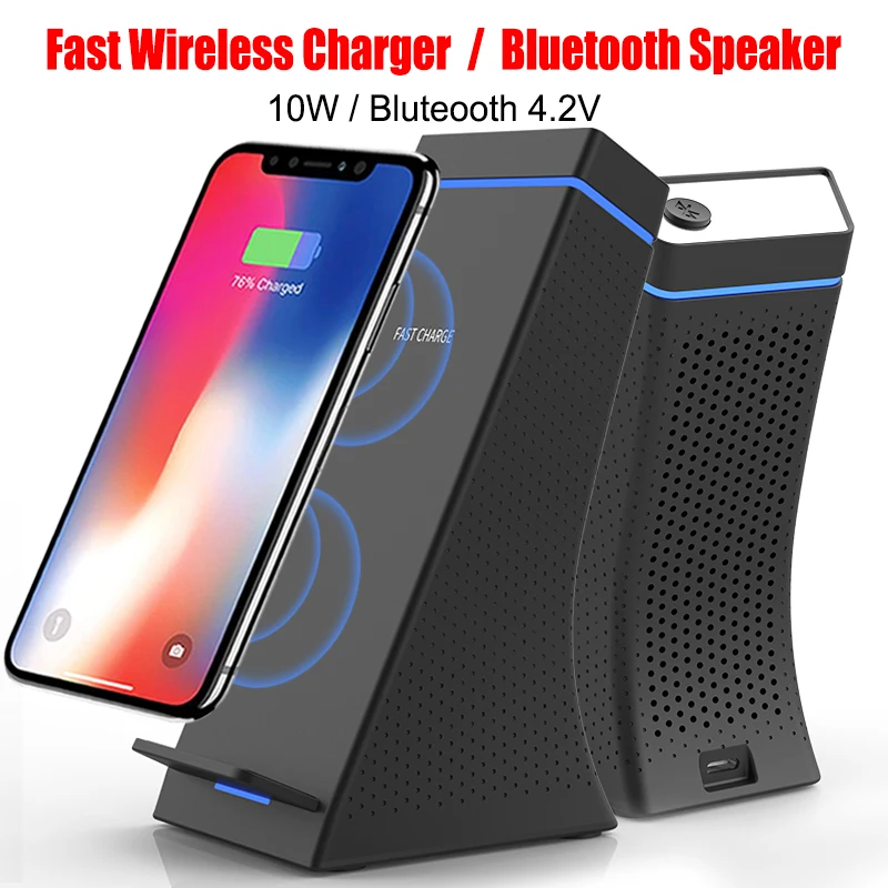 Wireless Charger with Bluetooth Speaker Portable Fast Wireless Charger Stand Pad & Speaker for iPhone X/8 Samsung Galaxy S8 S9
Wireless Charger with Bluetooth Speaker Portable Fast Wireless Charger Stand Pad & Speaker for iPhone X/8 Samsung Galaxy S8 S9