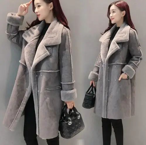 2020 Winter Women Faux Lambs Wool Outerwear Female Long Thick Shearling Coats Double Breasted Faux Suede Leather Jackets
2020 Winter Women Faux Lambs Wool Outerwear Female Long Thick Shearling Coats Double Breasted Faux Suede Leather Jackets