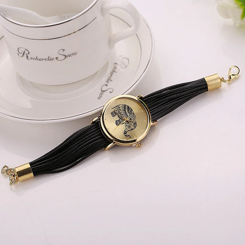 10 Colors Fashion Women Bracelet Watches Elephant Leather Women Ropes Casual Wristwatch Women's Clock LL@17
10 Colors Fashion Women Bracelet Watches Elephant Leather Women Ropes Casual Wristwatch Women's Clock LL@17
