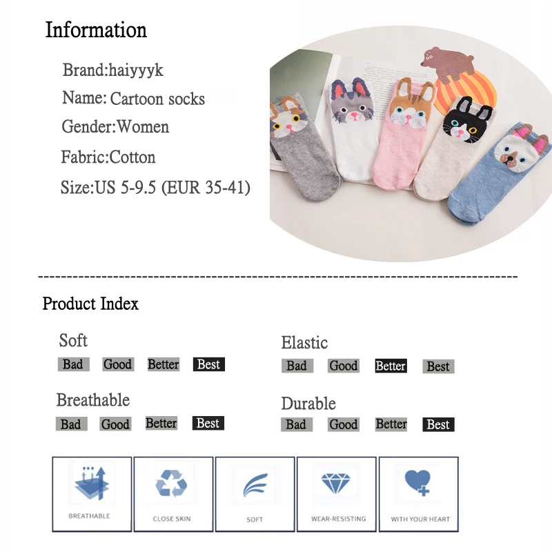 5 Pairs Cartoon Socks Women Cat Dog Animal Invisible Boat Socks Slippers Short Ankle Kawaii Cute Women's Cotton Socks
5 Pairs Cartoon Socks Women Cat Dog Animal Invisible Boat Socks Slippers Short Ankle Kawaii Cute Women's Cotton Socks